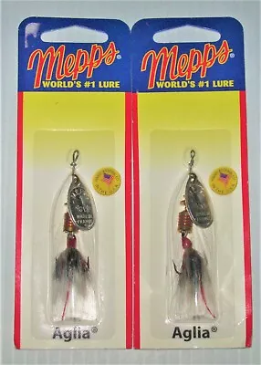 2 MEPPS AGLIA SILVER Sz1 B1ST-SG W/ Real Squirrel Tail Spinner Lure TROUT KILLER • $10.95