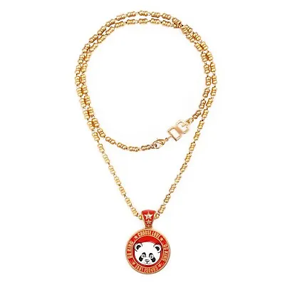 DOLCE & GABBANA UNISEX DG King Panda Bear Pendant Chain Red Gold 13257 • £216