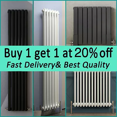 Vertical Horizontal Central Heating Radiator Traditional Oval Column Flat Panel • £235.97