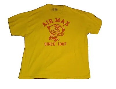 NIKE AIR MAX Since 1987 Yellow Tee Shirt Vintage Vtg Character Men's XXL 2XL • $60