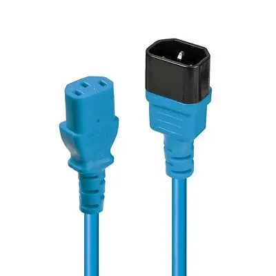 Lindy 2m IEC C14 To IEC C13 Extension Power Cable Blue 2m Blue • £7.67