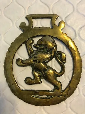 Brass Horse Medallion Vintage English Lion • $8
