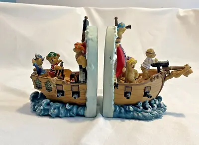 Whimsical Teddy Bear Pirates Resin Bookends Set Of Two Finely Detailed Heavy • $14.40