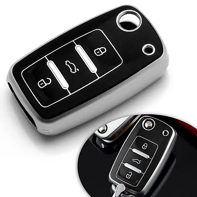 Black TPU Remote Control Full Protect Key Fob Shell Skin Holder For Volkswagen • $17.97