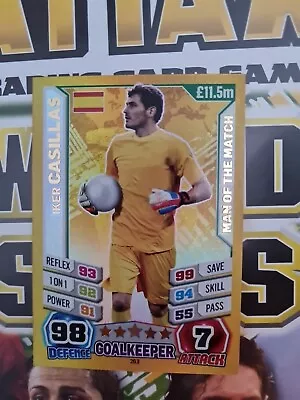 Match Attax World Stars 2014 Man Of The Match Iker Casillas • £1