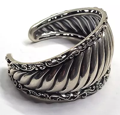 Carolyn Pollack Signed Sterling Silver Cuff Bracelet - 45.7 Grams • $44.99