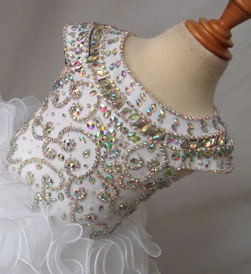 White Baby Girls Layered Tutu Dress Kids Toddler Mini Cupcake Dress Pageant Gown • $85.49