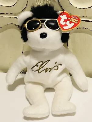 $19.97 • Buy Viva Las Beanies Ty Elvis Presley Beanie Baby Bear White Sideburns Sunglasses