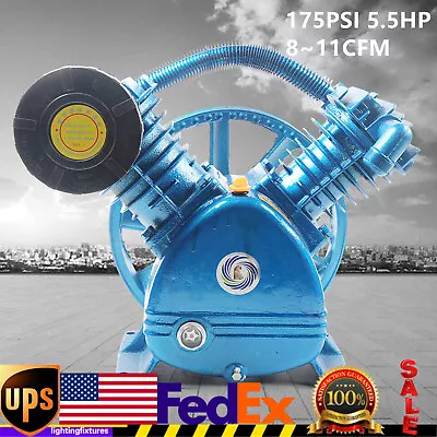 5HP 175 PSI Air Compressor Pump Motor Head Double Stage V-Style 2-Cylinder • $213.75