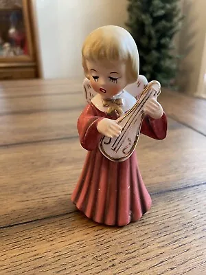 Vintage Rare Ucagco Japan Ceramic Musician Angel Figurine Playing Lute REPAIRED • £9.64