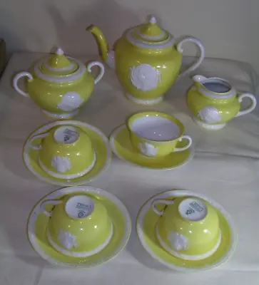 Vintage 11 Pc Musterschutz Yellow Cameo Union T Czech Tea/Coffee Set #4716 • $199