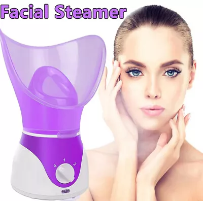 Facial Steamer Spa Pores Steam Sprayer Sauna Skin Mist Clean Beauty Face Purple • £14.25