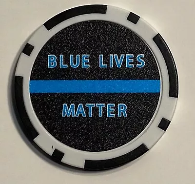 Police - Blue Lives Matter - Magnetic Clay Poker Chip - Golf Ball Marker  • $4.95