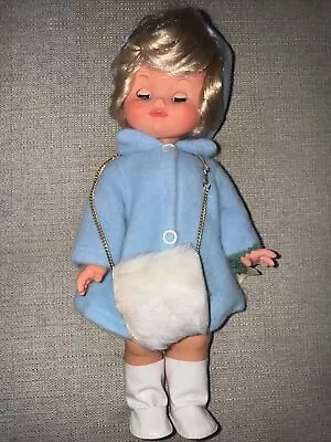 FURGA Doll ITALY Vintage Sky Blue Coat Italian Doll Blonde 1974 “Fiorelli” • $25