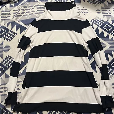 Marimekko Top Striped Viscose Blend Top Shirt Xs Stretch High Neck • $50