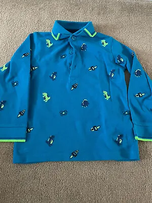Blue Zoo Blue Long Sleeved Polo T-shirt Age 4-5 - Worn Once • £5.99