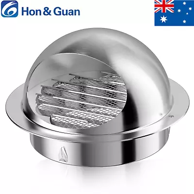 Hon&Guan Stainless Steel Exterior Wall Air Vent Grille Round Ducting Ventilation • $18.04