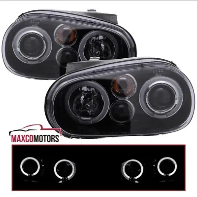 Smoke Projector Headlights Fits 1999-2005 VW Golf GTI R32 MK4 LED Halo Lamps • $125