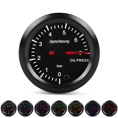 2  52mm Universal Car Pointer 7 Colors LED Bar Oil Pressure Gauge Meter + Sensor • $32.05