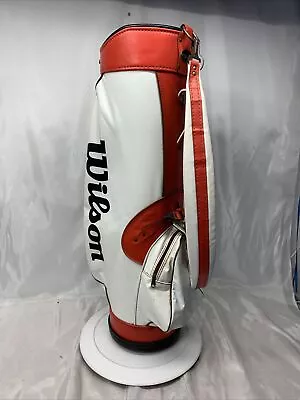 Wilson Red / White 6” Golf Bag W/ Strap 2 Way Divider Vintage • $99.99