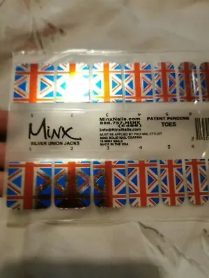 Silver Union Jacks (toes) MINX PROFESSIONAL NAIL WRAPS NEW SALON QUALITY  • £15