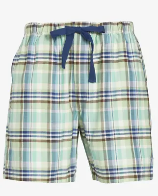 New Peter Alexander Mens Green Brown Tartan Mid Shorts Xxl Rrp$59.95 Cotton • $35