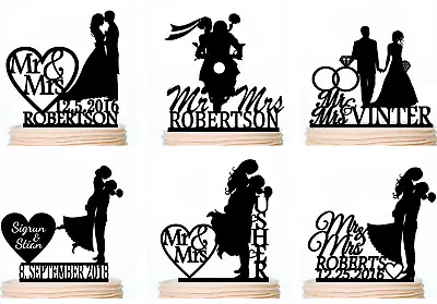 Personalized Wedding Cake Toppers Bike Bride And Groom Custom Party Decorations • $10.99