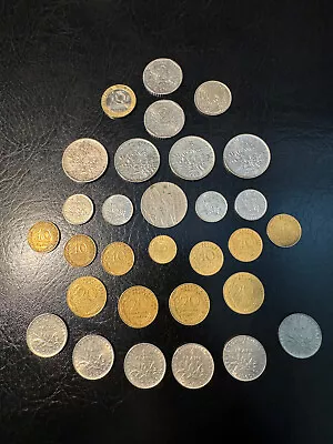 Lot Of  French Francs 30 Coins Over 148 Francs • $20
