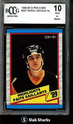 1989 O-pee-chee Opc Mario Lemieux Highlights #327 Bccg 10 • $0.73