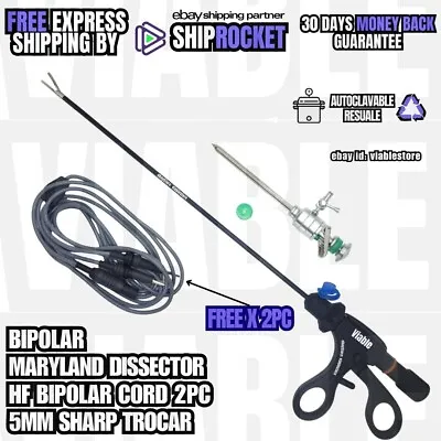 Laparoscopic Bipolar Sealer Cutter With Cable 5mmx330mm Surgical Instruments • $97.90