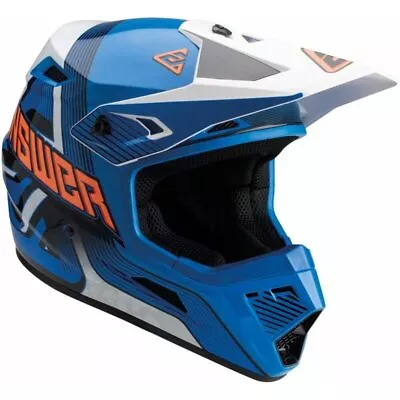 NEW Answer AR-1 Vendetta Blue/White/Hyper Orange Motocross Dirt Bike Helmet • $99