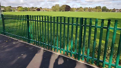 27.5mtrs 1.8m High Palisade Security Fencing Galv.& PPC GREEN (Job Lot 4) • £1390