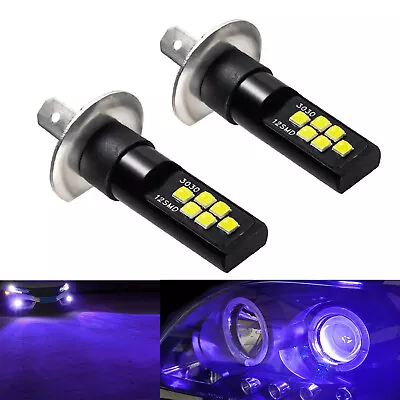 New 2x H1 Purple LED Bulbs Bright Upgraded SMD 3030 High Beam Direct Replacement • $16.99