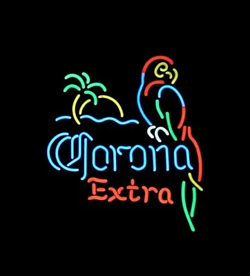 17 X14  Corona Extra Parrot Vintage Style Beer Neon Sign Light Bar Gift Wall • $120.68