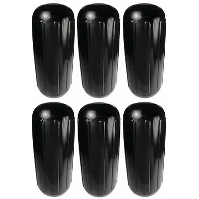 6 Pack 8 Inch X 20 Inch Center Hole Black Inflatable Vinyl Fenders For Boats • $330.57