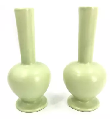 Vintage Royal Haeger Vases Pair Of Two Light Green Matte Genie Bud Vase MCM 9 In • $64.95