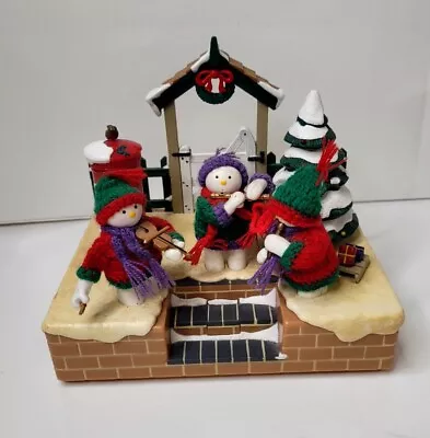 Vintage Avon Frosty Folks Band Musical Christmas Mantel Ornament • £25