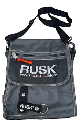 RUSK Gray & Black Poly-Nylon Stylist Crossbody Hobo Shoulder Bag 13  X 11  • $24.97