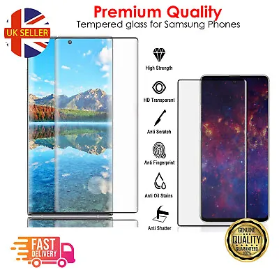 For Samsung Galaxy S22 S21 S20 S10 S9 Plus Tempered Glass Screen Protector Curve • £3.29