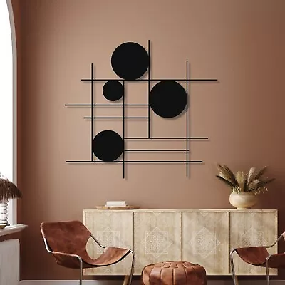 Modern Metal Wall Art Geometric Metal Wall Art Home Decor Minimalist Wall Art • $58.90