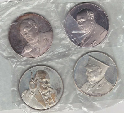 £180 • Buy Boxed John Pinches Ltd Winston Churchill Sterling Silver 4 Medal Set + Cert.