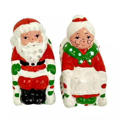 Mr. And Mrs. Santa Claus Salt And Pepper Shaker Taiwan Sitting Chair Vintage • $10.99