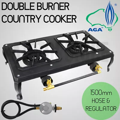 Ignite Ring Burner Double Country Cooker Cast Iron LPG Camping Gas Burner Stove  • $109