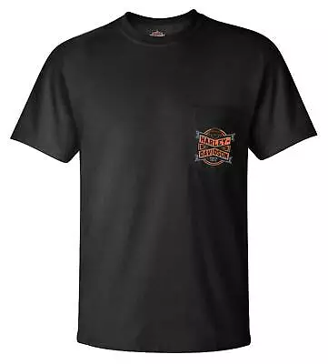 Harley-Davidson Men's Banners Chest Pocket Short Sleeve Crew-Neck T-Shirt • $26.95