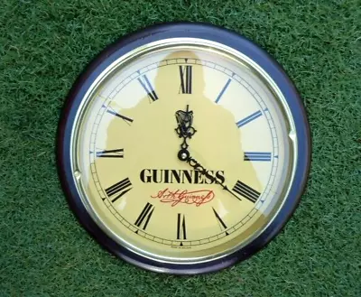 Official Guinness Beer Wall Clock Vintage Solid Wood 12 1/2  Made In Ireland • $29.99