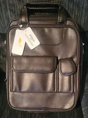 NEW VIDENG POLO Extended 15.6 Inches Leather Briefcase Laptop Bag Dark Brown • $49.99