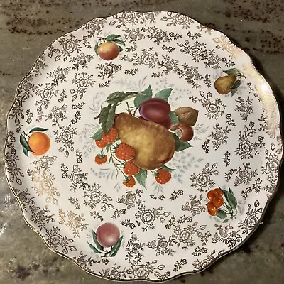 £8 • Buy Vintage Old Foley Gilt Fruit Serving Platter James Kent Staffordshire