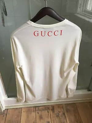 Gucci Cotton Long Sleeve T-Shirt Size Medium RRP $580 • $33.59