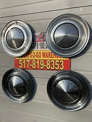 1962-63 Mercury Colony Park Lane Monterey Meteor Set 4 Hubcaps 14” Beautiful Oem • $140