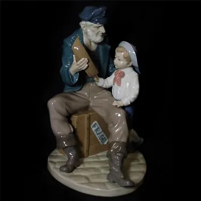 Lladro #5207   A Tall Yarn   Old Sailor & Boy-retired-excellent/mint • $299